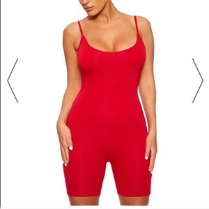 Red short unitard